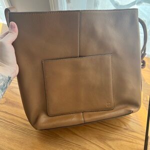 Brown Leather Tote Bag lucky brand nwt